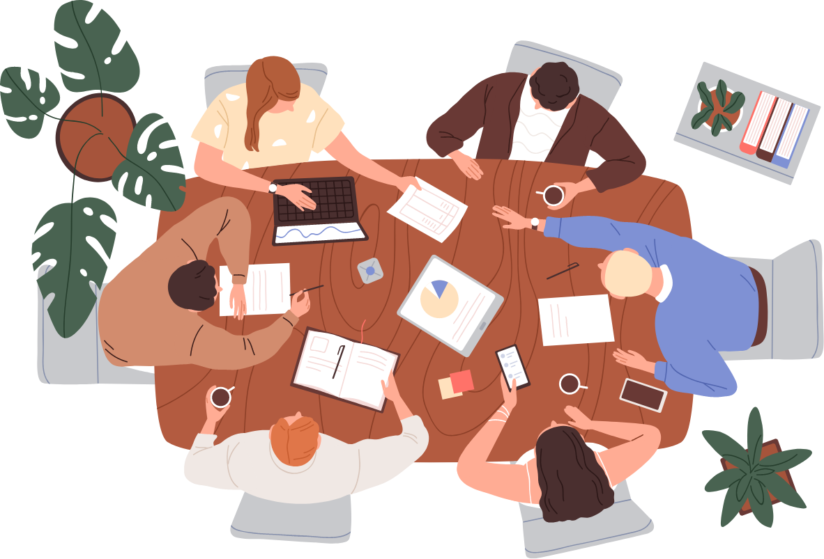 会社会議のイラスト